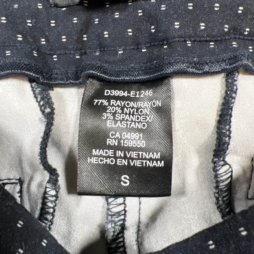 Hilary Radley Pull On Bermuda Shorts Womens Small Black Micro Polka Dot Mid Rise